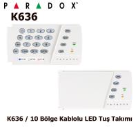 Paradox K636 10 Zon Kablolu Yatay Led Keypad (E,SP ve MG Serileriyle Uyumlu)
